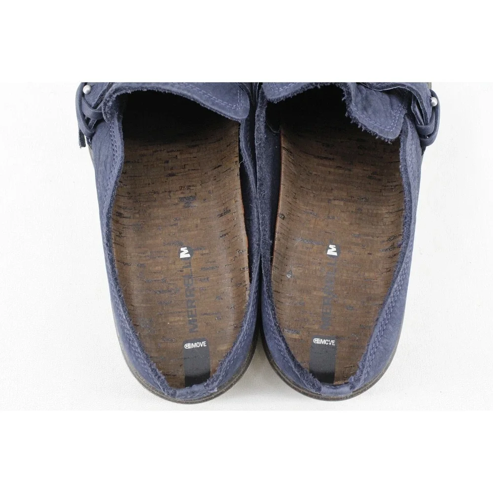 Merrell Mens Around Town Mule Slip On Shoes‎ US 10 Navy Blue Leather J03700